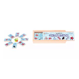 Domino Dominó Animales Marinos De Madera , Educativo, Didáctico