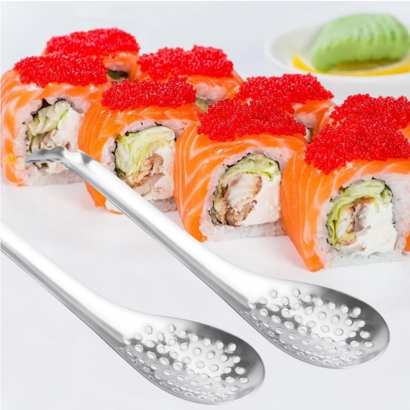 DACUAN Spherification Spoon, 2pcs Small Slotted Bar Spoon, Stainless Steel