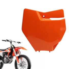 ABCERRSI Motorcycle Front Number Plate Dirt Bike Number Flat Plastic Cover Fit for EXC EXCF XC XCW SXF 150 250 300 19-21XC 125 20-21(Orange)