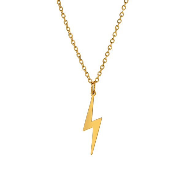Amaxer Lightning Bolt Necklace Thunder Minimalist Pendant Thunder Pendant Chain