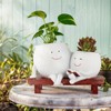 Meltset Cute Face Planter Pot - Funny Double Head Planter
