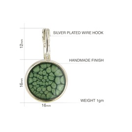 Elegant Small Round Drop Earrings; Birthday Gifts Surprise for Women (Green Silver)