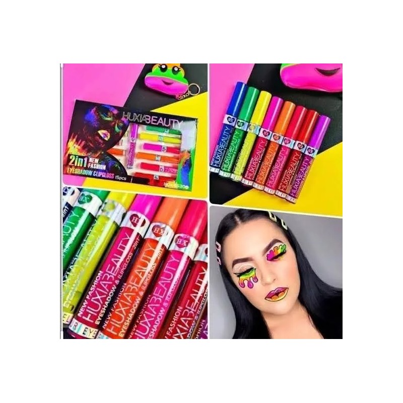 Huxia Beauty Set 5pzs Sombra Y Labial, 2 En 1