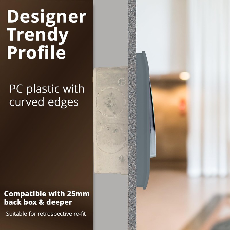 Trendi 1 Gang 1 Way Artistic Modern Glossy 10 Amp