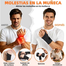 Muñequera Tunel Carpiano 2 Pack - Muñequera de desgarro elástica ultrafina TFCC, Muñequeras para lesiones de muñeca, alivia el dolor causado por artritis, tendinitis del túnel carpiano (Negro)