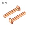 sourcing map 50Pcs 1/8" x 35/64" Round Head Copper Solid