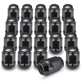 EVIL ENERGY 20 PCS 1/2″-20 Lug Nuts Set, Closed End Bulge Acorn Wheel Lug Nuts, Cold-Forged Carbon Steel Wheel Nut for OEM Wheels, Black