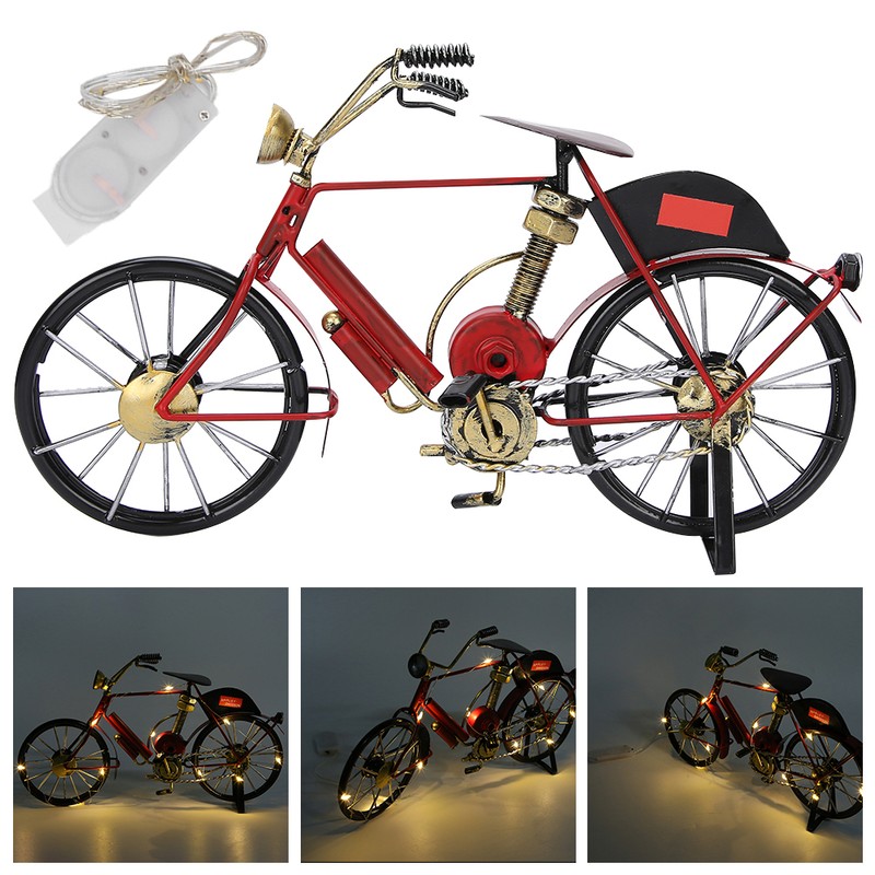 Red Mini Modern Bicycle Model Artwork Home Shop Decoration Ornament