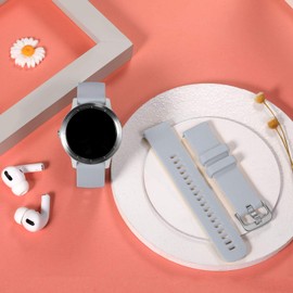 GEAK Compatible with Garmin Vivoactive 5 Watch Bands/Garmin Vivoactive 3 Watch Bands,20mm Silicone Band for Vivoactive 3 Music/Vivomove Sport,Forerunner 645/245 Music Smartwatch Women Men Light Gray