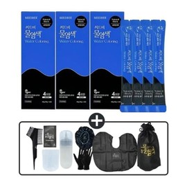 Seed B Water Dye Season 2 Premium Gray Cover Natural Black 4 servings x 3 boxes + dyeing tool / 씨드비 물염색 시즌2 프리미엄 새치 커버 내추럴 블랙 4회분x3박스+염색도구