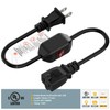 Double Break On Off Switch Extension Cord, 2-Prong/2 Outlet Polarized