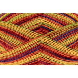 King Cole Zig Zag 4 Ply Crochet Yarn, Nylon Wool Blend Knitting Wool for Accessories & Socks - 100g Balls - 4810 - Bumble Bee - PK of 10 GET 2 Ball Free=12 Ball