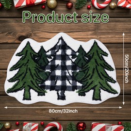 Christmas Bathroom Rugs,Christmas Tree Soft Absorbent Bath Rug Non Slip Washable Bathroom Mat for Winter Holiday Xmas Home Decor Indoor Bath Mat,20x32 Inch
