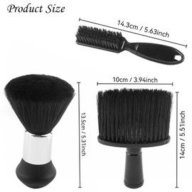 Set of 3 Hair Cutting Brushes, Neck Brush, Brush Set for Dust Removal, Hairdressing Brushes for Hair Cleaning and Dust Removal in Hairdressing Salon