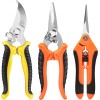 EWPJDK 3-Pack Stainless Steel Pruning Shears, Pruning Snips and Clippers