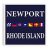 Newport, Rhode Island, Nautical Flags (Absorbent Ceramic Coaster, Single, Cork