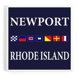 Newport, Rhode Island, Nautical Flags (Absorbent Ceramic Coaster, Single, Cork Back, Kitchen Table Decor)