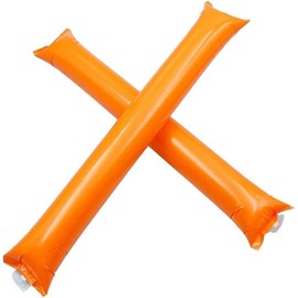 110 PCS Pack 55 Pairs of Plastic Loud Inflatable Clappers Party Supplies Cheer Sticks Orange Inflatable Clappers (110, Orange)