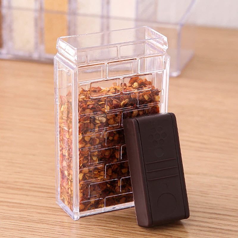 Pinsheng 6 Pieces Clear Spice Jars Plastic Spice Jars with