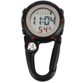 Carabiner Watch Multifunctional Luminous Clip on Carabiner Watch Mini Quartz Watch Compass, Clip On Luminous Multifunctional Carabiner Watch for Outdoor Climbing Activities