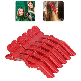 Crocodile Hair Clip Hairdressing Styling Alligator Sectioning Clamp Hairpins 6PCS Red Alligator