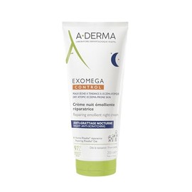 A-DERMA Exomega Control Crema Emoliente Anti-comezn Nocturna para Pieles Secas con Tendencia Atpica, Hidratante Reparadora, 200 ml                    