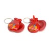 2 x Red Mini Castanets Musical Instrument Keychain Flamingo Dance