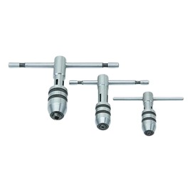 RAHISH TOOLS 3 Piece T Handle Tap Wrench Set with Jaw Opening 1/16"-5/32", 5/32"-1/4", 1/4"-1/2" - Precise Tightening Wrenches Jaws Grip for Taps, Reamers, Screw Extractors, Drills - Made in India