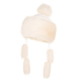 Futrzane Classic Mongolian Hat - Winter Fur Hat Women - Fur Hat Russian, Ecru Classic