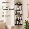 No-Drill Corner Shelf Wall Mount, 5-Tier Floating Corner Bookshelf with
