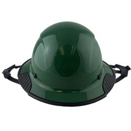 Texas America Safety Co. Deluxe Lift Safety Hard Hat Kit | Fiberglass Shell w/Rubber Edging, Chin Strap, 6-Point Suspension, 17oz. | Protective Headwear | Factory Green