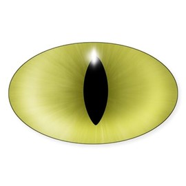 CafePress Cat's Yellow Eye Oval Sticker (50 Pk) Sticker (Oval 50 pk)