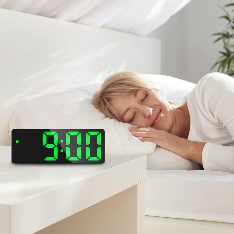 Upgraded Digital Alarm Clock, LED Clock for Bedroom, Electronic Desktop