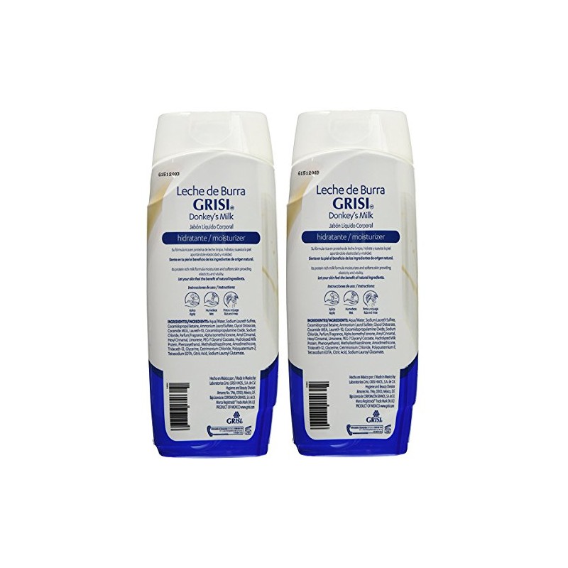 Leche De Burra Grisi Donkey's Milk Shower Gel Hidratante 15.2fl,