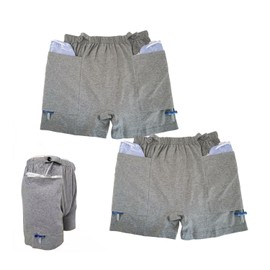 YingXue 2 PCS Postoperative Care Ostomy Stoma Shorts for Nephrostomy Bag and Catheter Leg Bag, Comfortable, Machine Washable(XL)