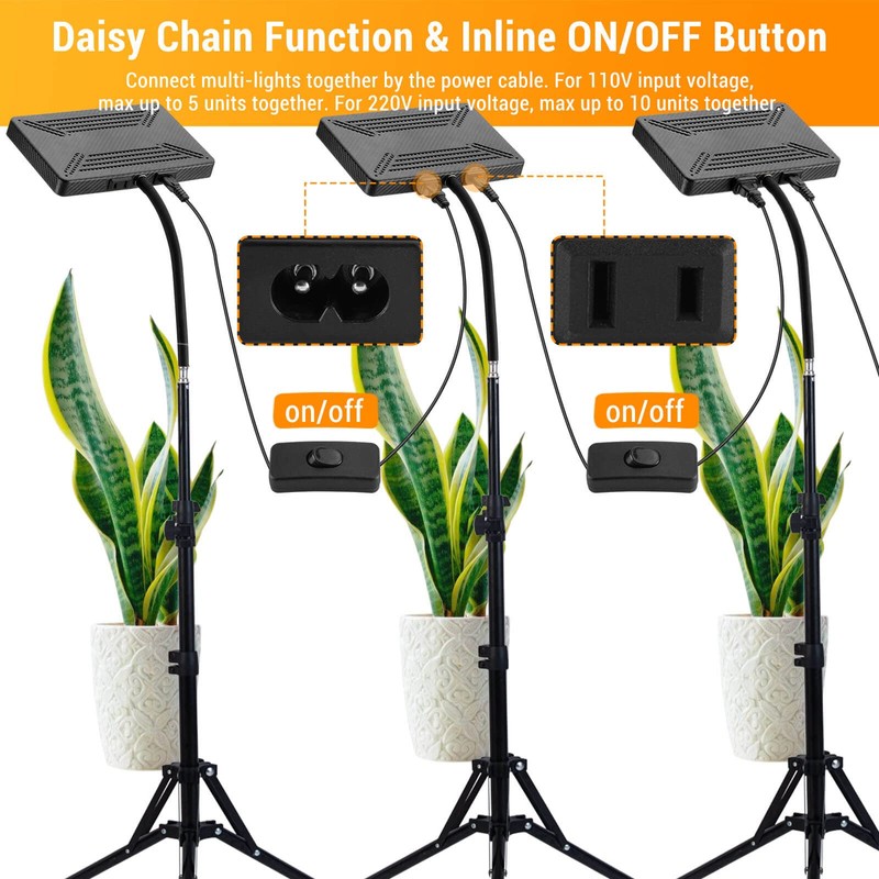 Grow Lights for Indoor Plants with Stand, FECiDA UV-IR Full