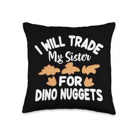 Dinosaur Chicken Nugget Plush Dino Chicken Nugget Lover Throw Pillow