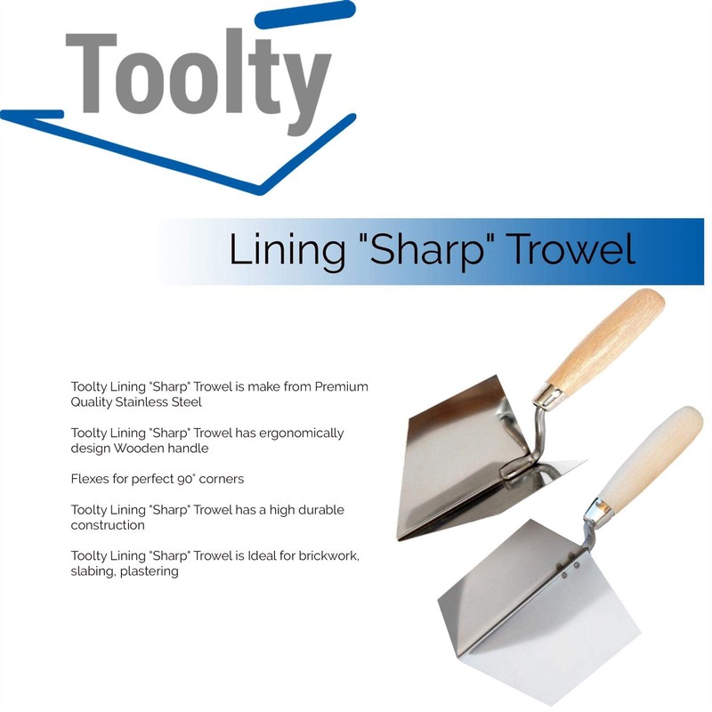 Toolty Stainless Steel Lining, Plastering Trowel - Internal Corner Trowel