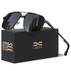 LUENX Polarised Sunglasses Mens Womens UV400-Protection Square Polygon Sunglasses Retro