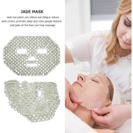 Máscara Facial de Jade Natural Refrescante Masaje Relajante para Ojos Cansados Antiarrugas y Reducción de Ojeras Herramienta de Cuidado para Mujer Alivio y Enfriamiento Cutáneo