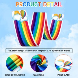 Frienda 3D Rainbow Clouds Ceiling Hanging Decorations Rainbow Ceiling Bunting Banner with Clouds Ceiling Hanging Decor for Classroom Birthday Baby Shower Nursery Daycare Decor
