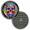 Rainbow Skull 7 Year Sobriety Coin Grateful I'm Alive Seven