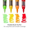 KINGART Acrylic Paint Markers Brush Tip, 12 Vibrant Colors. Water-based,