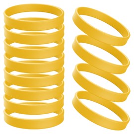 ZIQON 12 Pcs Solid Color Silicone Wristbands Blank Stretch Silicone Wristbands Colorful Rubber Bracelets for Women Men Gifts (Quantity: 12 PCS, Yellow)