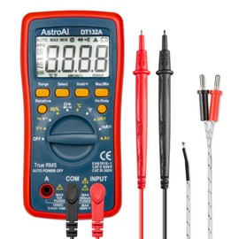 AstroAI AstroAI Digital Multimeter, Voltmeter Ohmmeter Amperemeter Mit TRMS 4000 Counts, Manuell und Auto-Range, Misst Spannung, Strom, Widerstand, Durchgang, Frequenz, Dioden, Temperatur, Rot