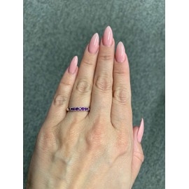 Boston Bay Diamonds .925 Sterling Silver 1/3 Cttw Natural Violet Amethyst Gemstone February Birthstone Stacking Ring- Size 7