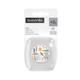 Suavinex, Schnullerkette für Babys und Neugeborene, Schnullerkette mit Clip, Schnullerkette mit Kette, Schnullerhalter, Babys ab 0 Monaten, Walk Nude