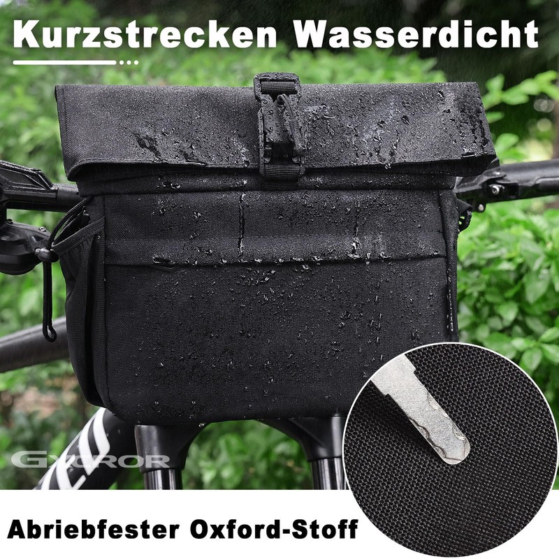 GXCROR Bicycle Handlebar Bag, 9 L, Bicycle Bag, Handlebar Bag,