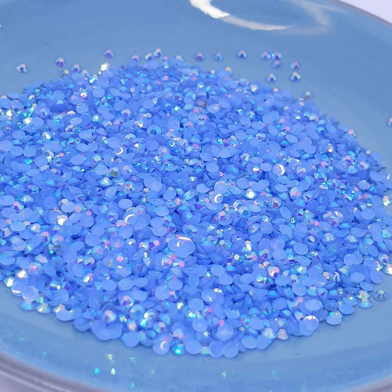 MajorCrafts 500pcs 6.5mm ss30 Jelly AB Flat Back Round 14