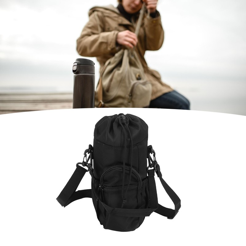 Insulated Water Bottle Carrier Adjustable Shoulder Strap 32oz 40oz Bottle